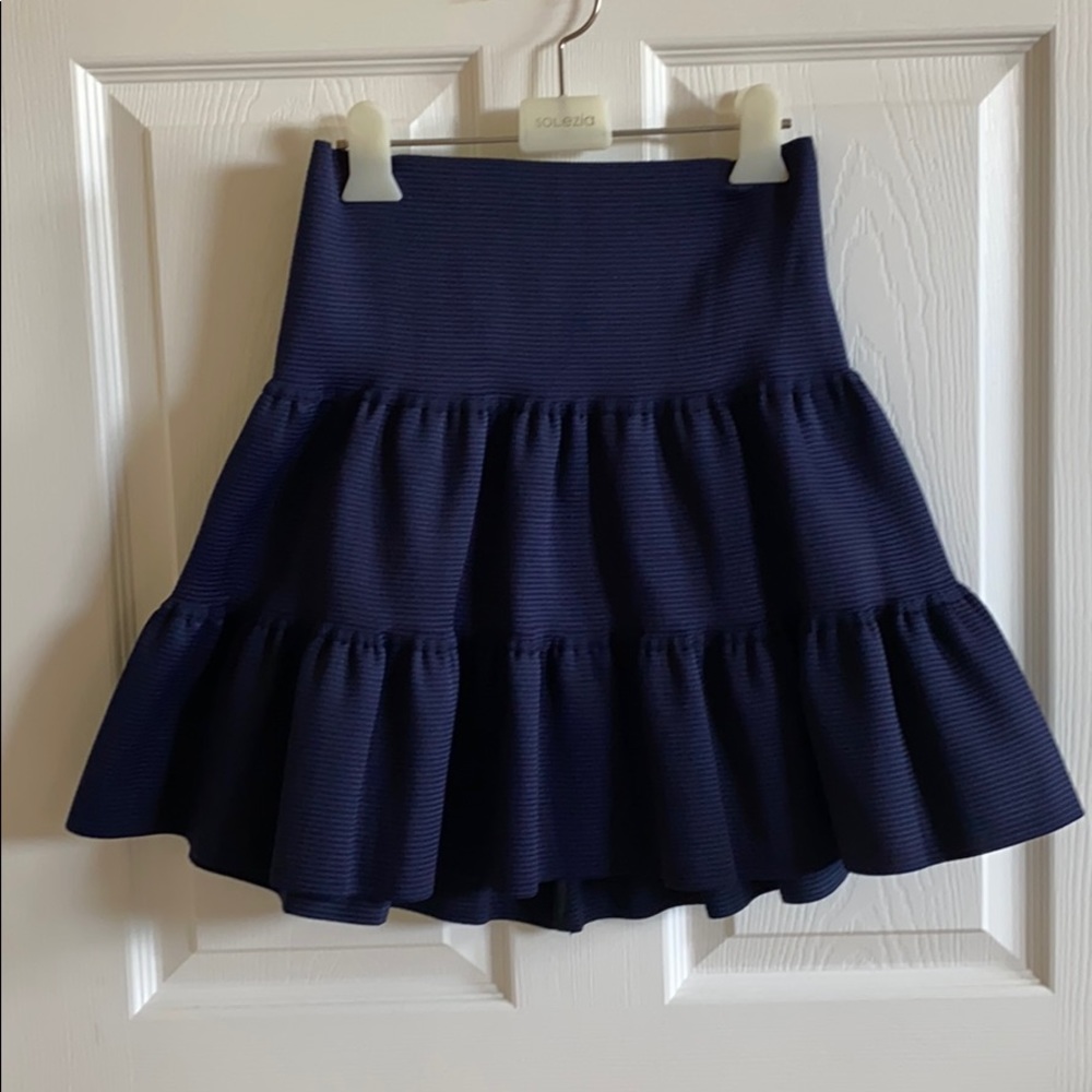 Pleasure Doing Business Ruffled Skirt M Navy